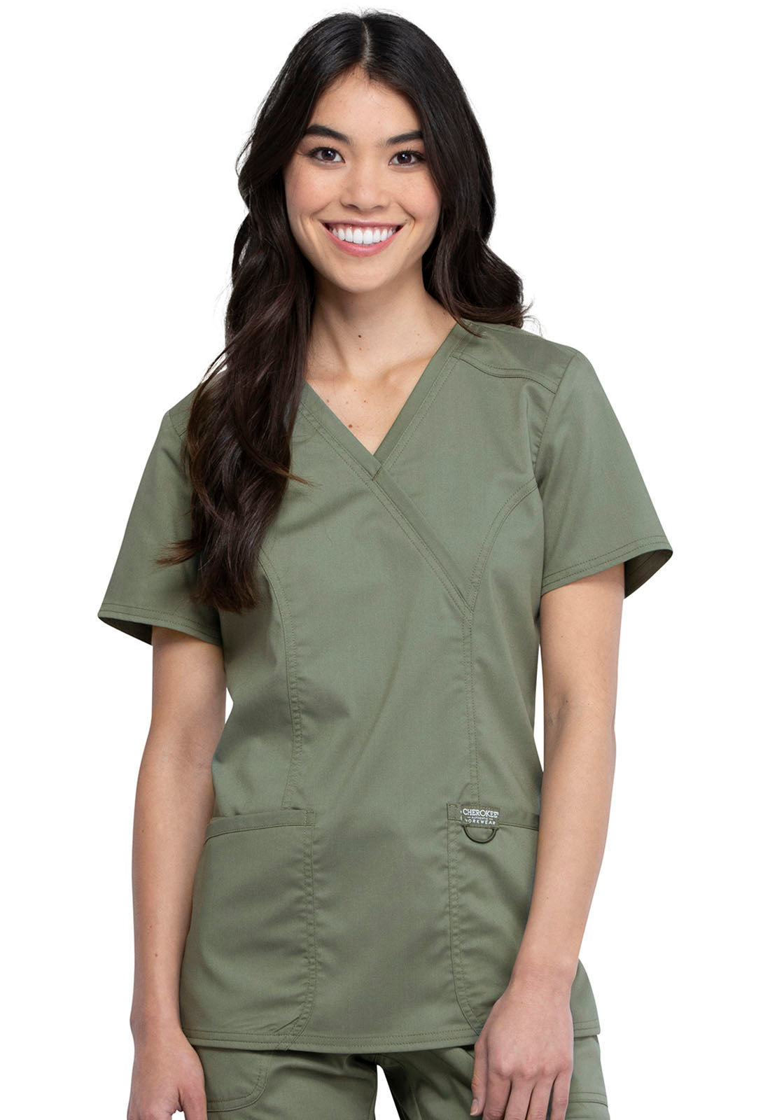 Cherokee Workwear Mock Wrap Top WW610