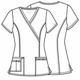Cherokee Workwear Women's Mock Wrap Princess Scrub Top 4728