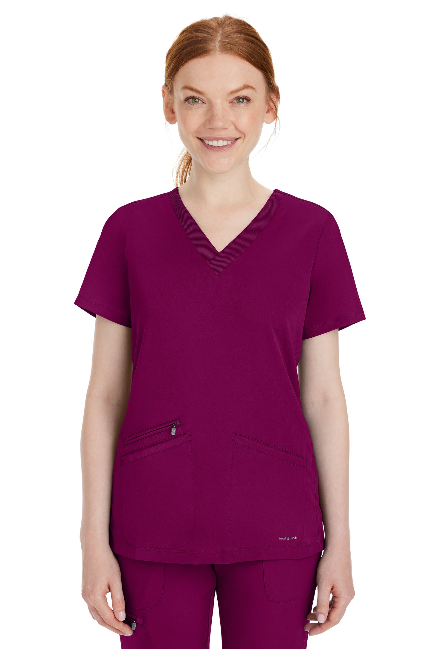 Healing Hands Mariah Rib V Neck Scrub Top 2530