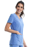 Cherokee Women's V Neck Knit Panel Scrub Top CK605