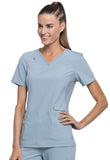 Cherokee Women's V Neck Knit Panel Scrub Top CK605