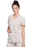 Cherokee Women's V Neck Knit Panel Scrub Top CK605