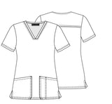 Cherokee Women's V Neck Print Scrub Top CK651