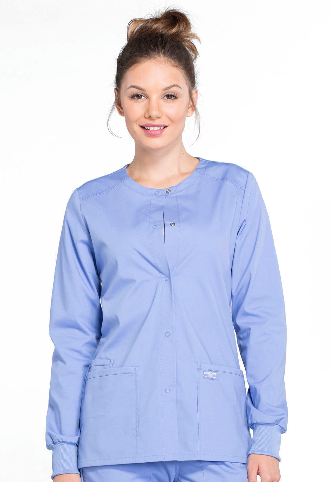 Cherokee Front Snap Jacket Women's Scrubs Medical Scrubs