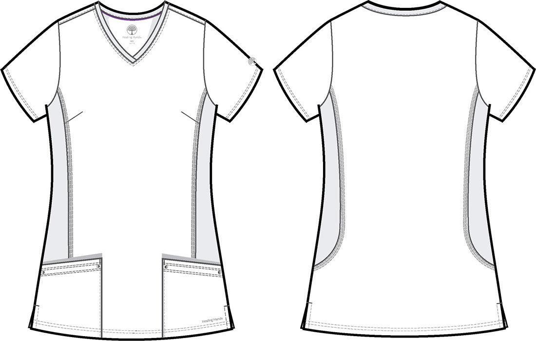 Healing Hands Juliet Yoga Knit V Neck Scrub Top 2245