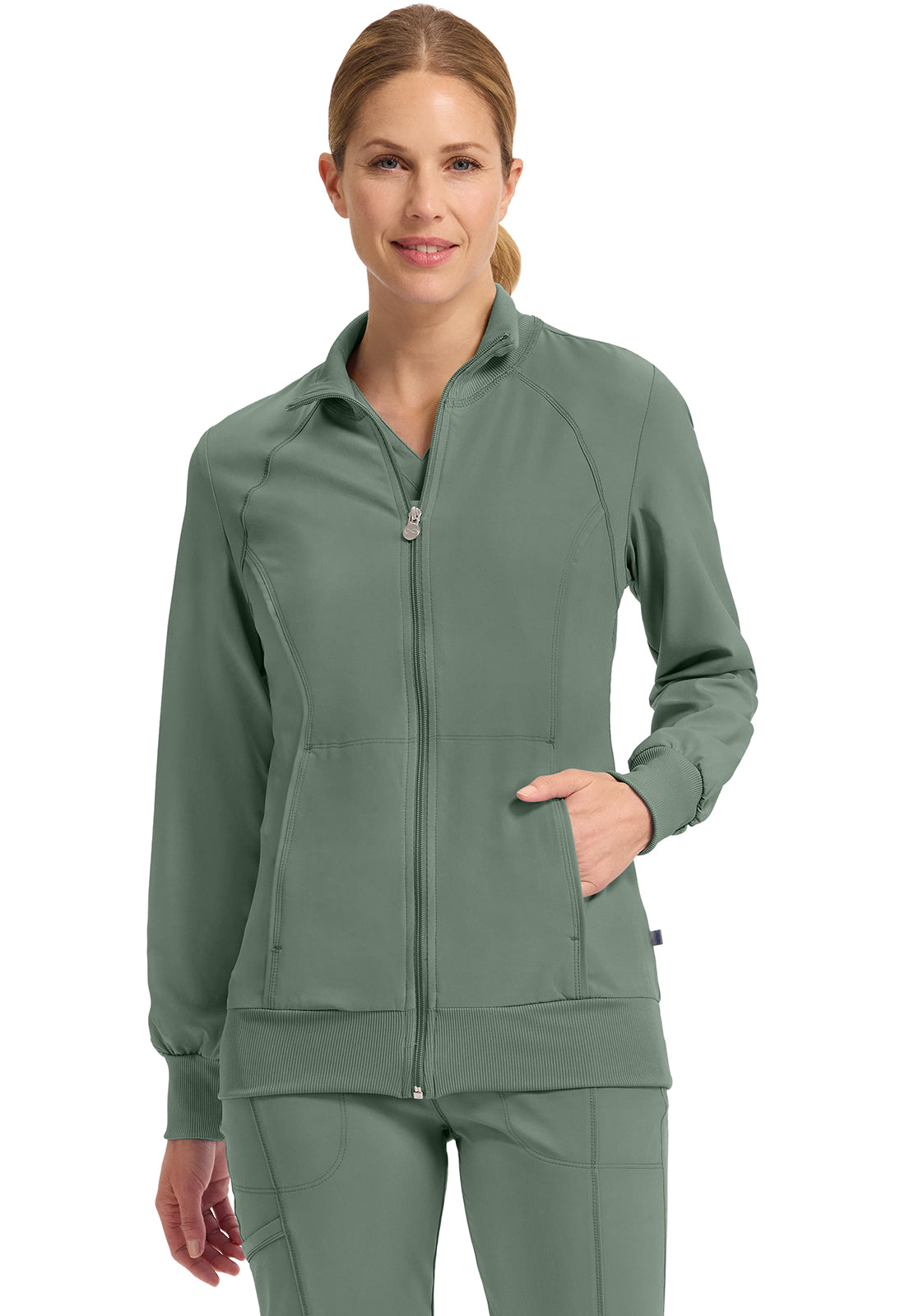 Cherokee Infinity Women's Antimicrobial Zipper Warm-Up Scrub Jacket 2391A