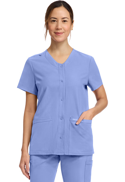 Cherokee Ulltra Women's 2 Pocket SNAP Front Scrub Top CK844A