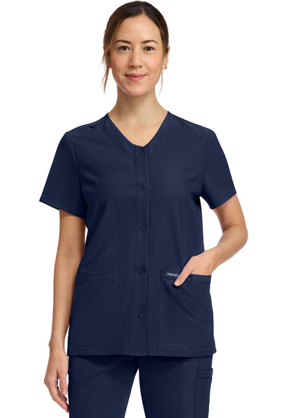Cherokee Ulltra Women's 2 Pocket SNAP Front Scrub Top CK844A
