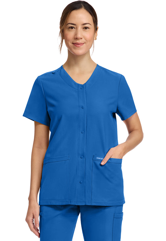 Cherokee Ulltra Women's 2 Pocket SNAP Front Scrub Top CK844A