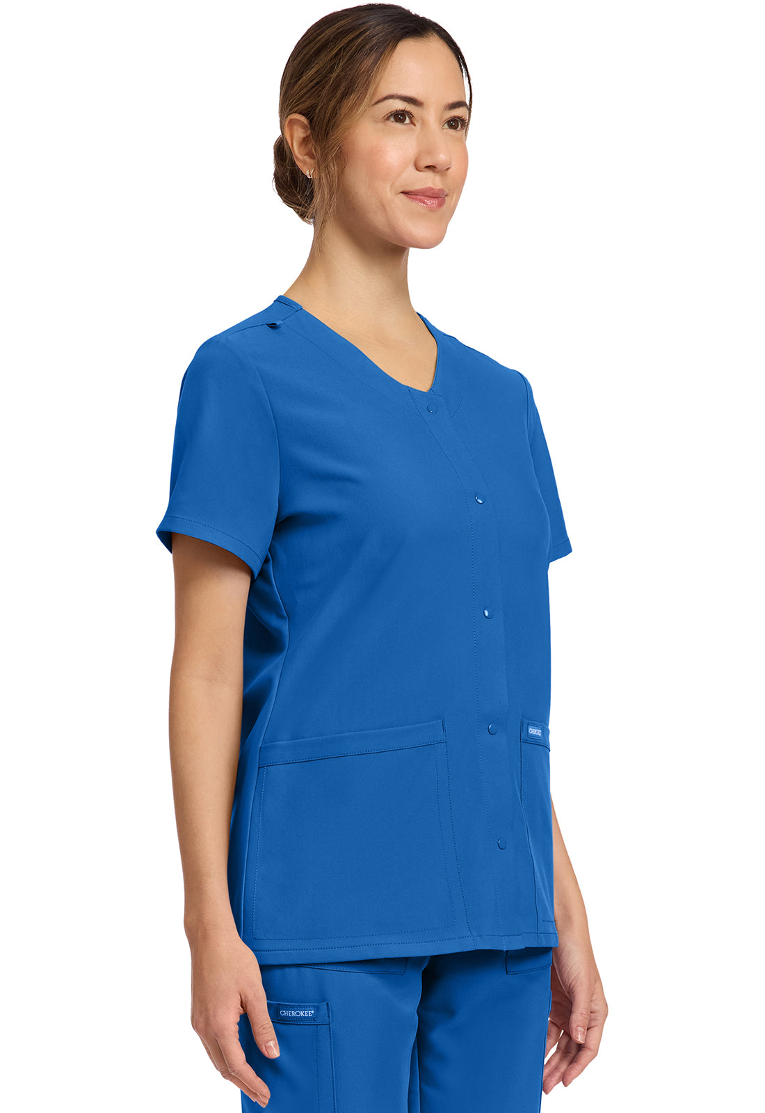 Cherokee Ulltra Women's 2 Pocket SNAP Front Scrub Top CK844A