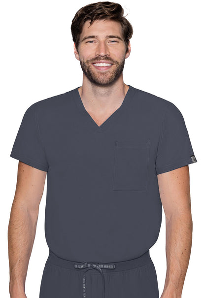 MedCouture Insight Men's Neck Scrub Top MC2478