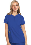 MedCouture Insight Zip Front Henley Scrub Top MC609