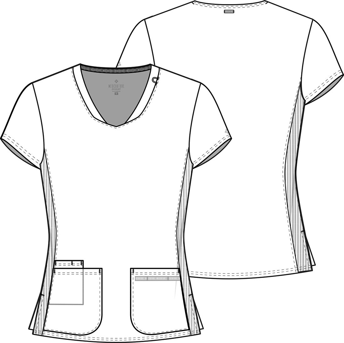 MedCouture MC Amp V Neck Scrub Top MC702