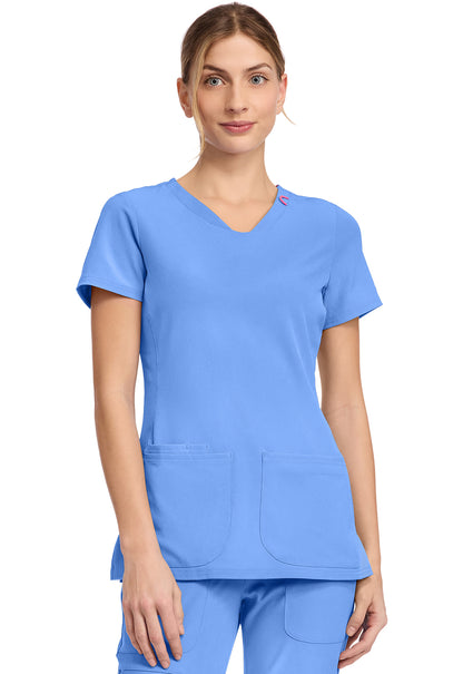 MedCouture MC Amp V Neck Scrub Top MC702
