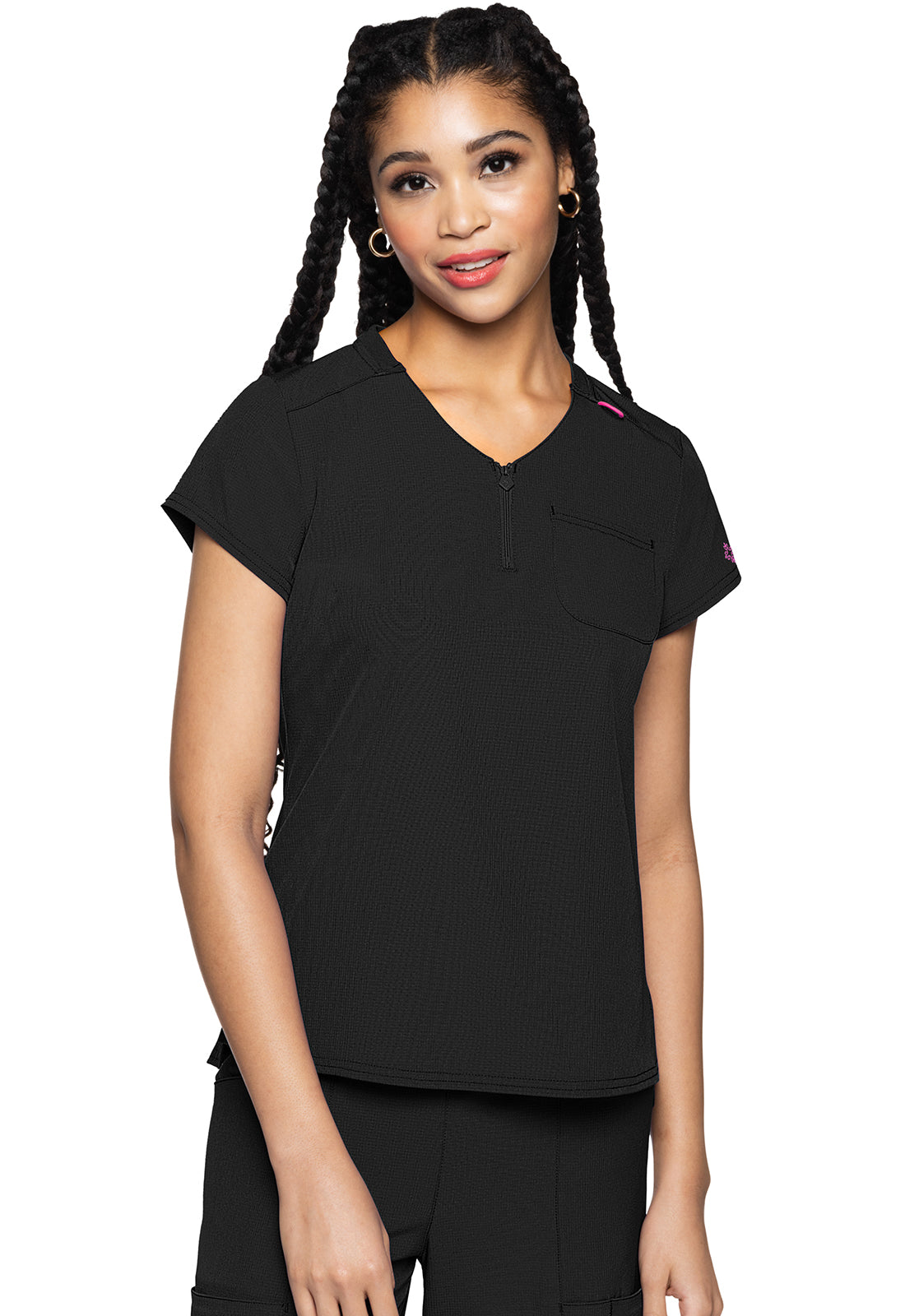 MedCouture MC Amp 1/4 Zip Scrub Top MC705