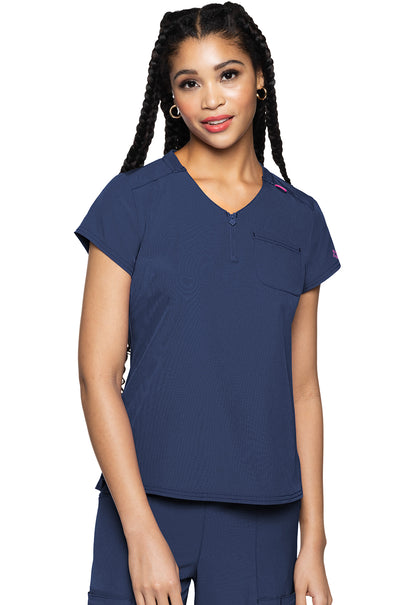 MedCouture MC Amp 1/4 Zip Scrub Top MC705