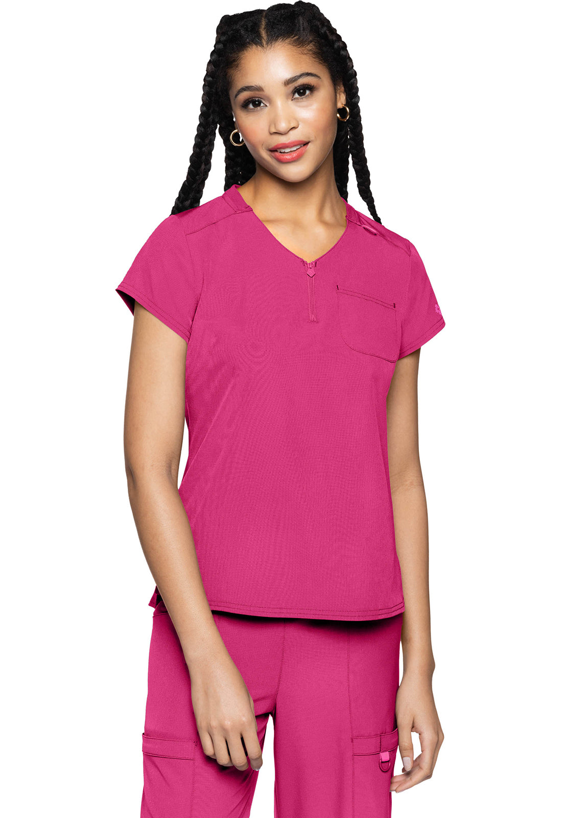 MedCouture MC Amp 1/4 Zip Scrub Top MC705