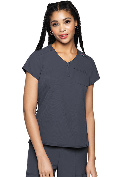 MedCouture MC Amp 1/4 Zip Scrub Top MC705