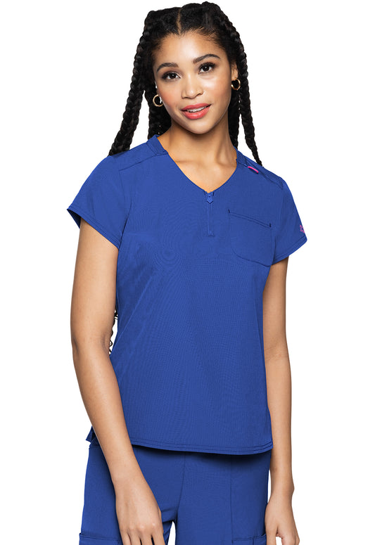 MedCouture MC Amp 1/4 Zip Scrub Top MC705
