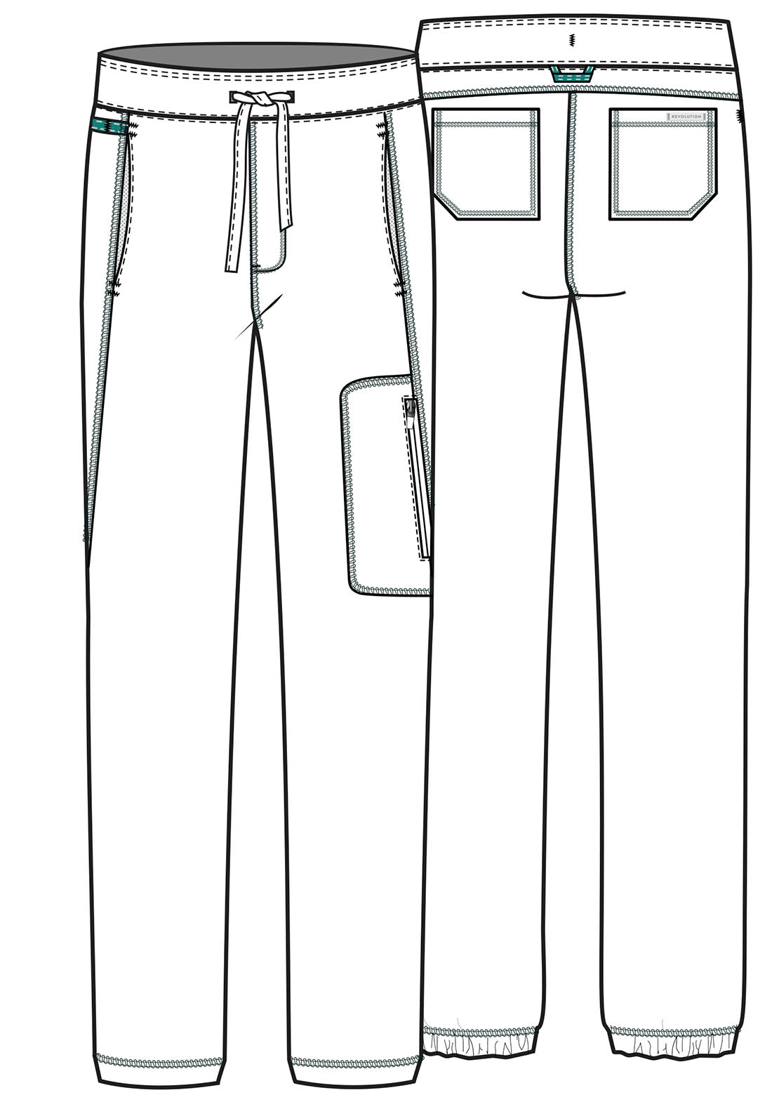 Cherokee Revolution Men's Jogger Elastic Pants WW012