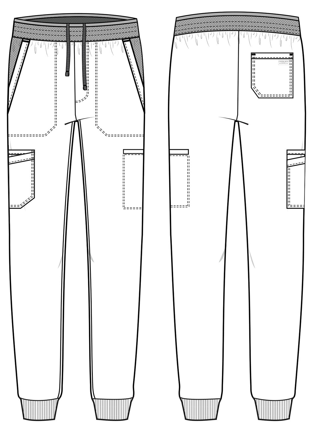 Cherokee Revolution Men's Button Cargo Scrub Pants WW251