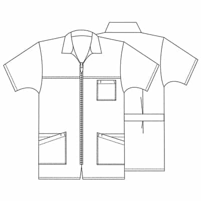 Adar Unisex  29" Zipper Front Short Sleeve Lab Coat 607