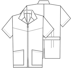 MedMan by Cherokee 32" Short Sleeve Zipper Consultation Lab Coat 1373
