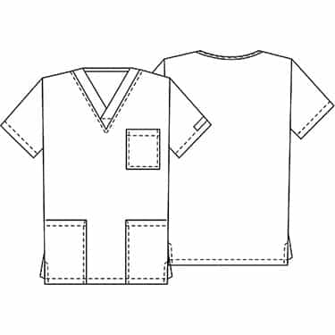 Cherokee Unisex 3 Pocket V Neck Top 4876