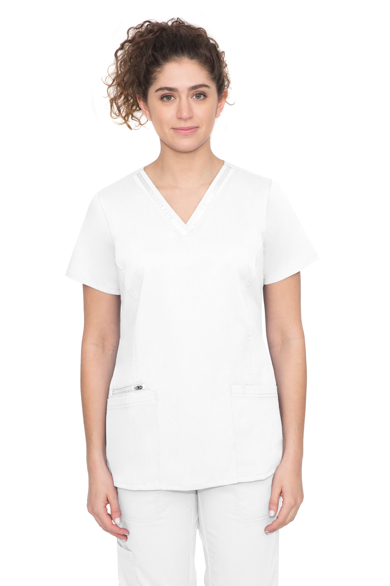 Healing Hands Jasmin Satin Ribbon V-Neck Scrub Top 2278