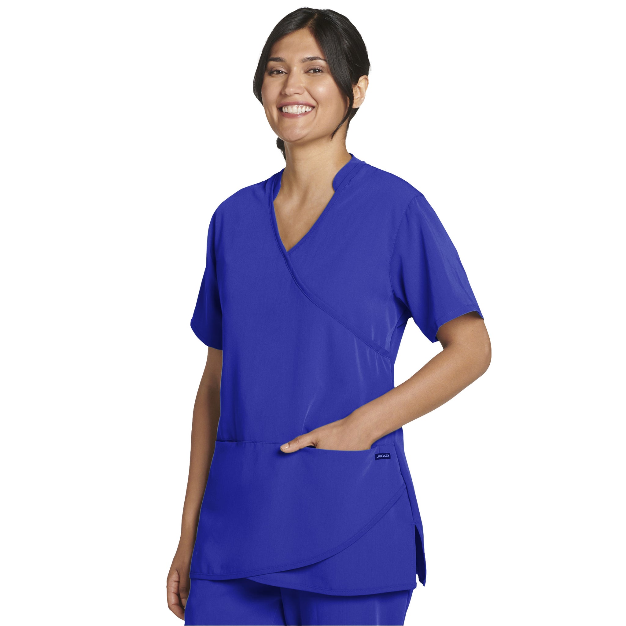  Natural Uniforms Women's Soft Modern Fit Mock Wrap Scrub Top  (Ceil Blue, X-Small): Clothing, Shoes & Jewelry