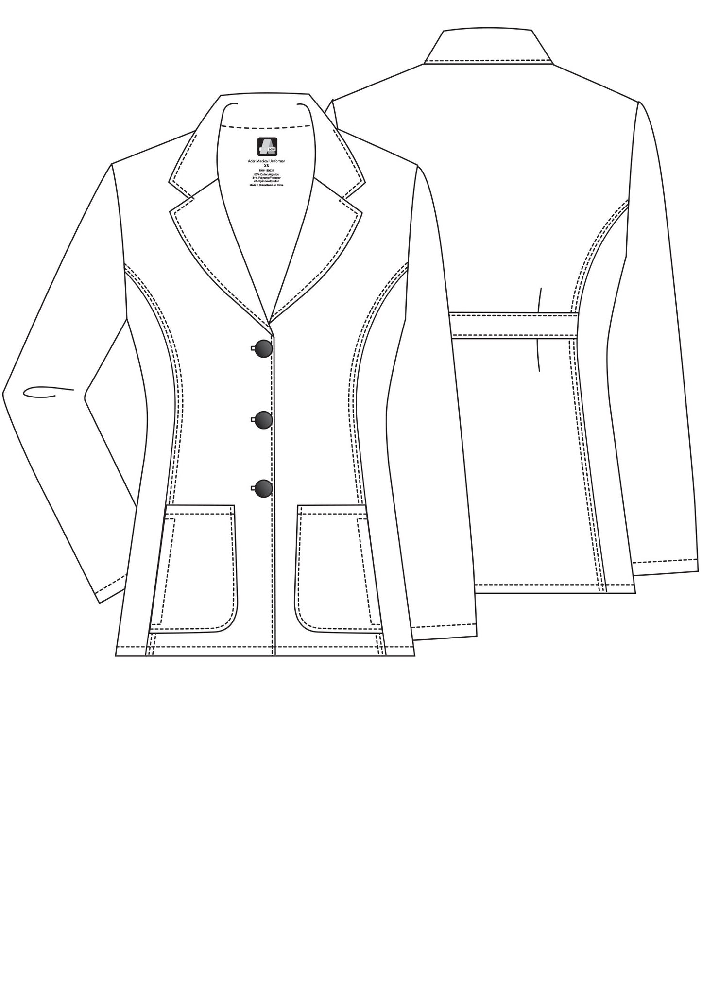 Women's 28" Tailored Consultation Coat by Adar 2814