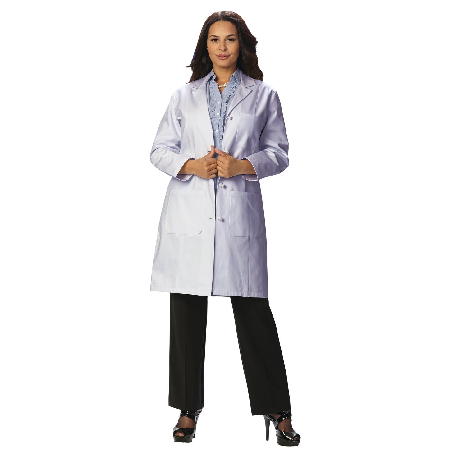 Fashion Seal Ladies 39"  KNOT Button Cotton Lab Coat 3301