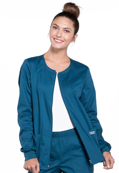 Cherokee Core Stretch Women's Zipper Front Warm Up Jacket 4315