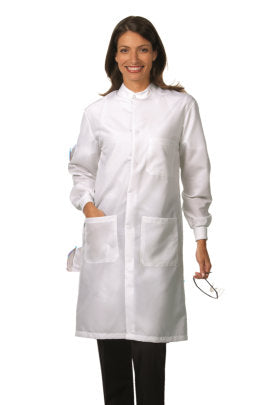 Fashion Seal Fluid Resistant Snap Front Coat | Unisex Lab Coats