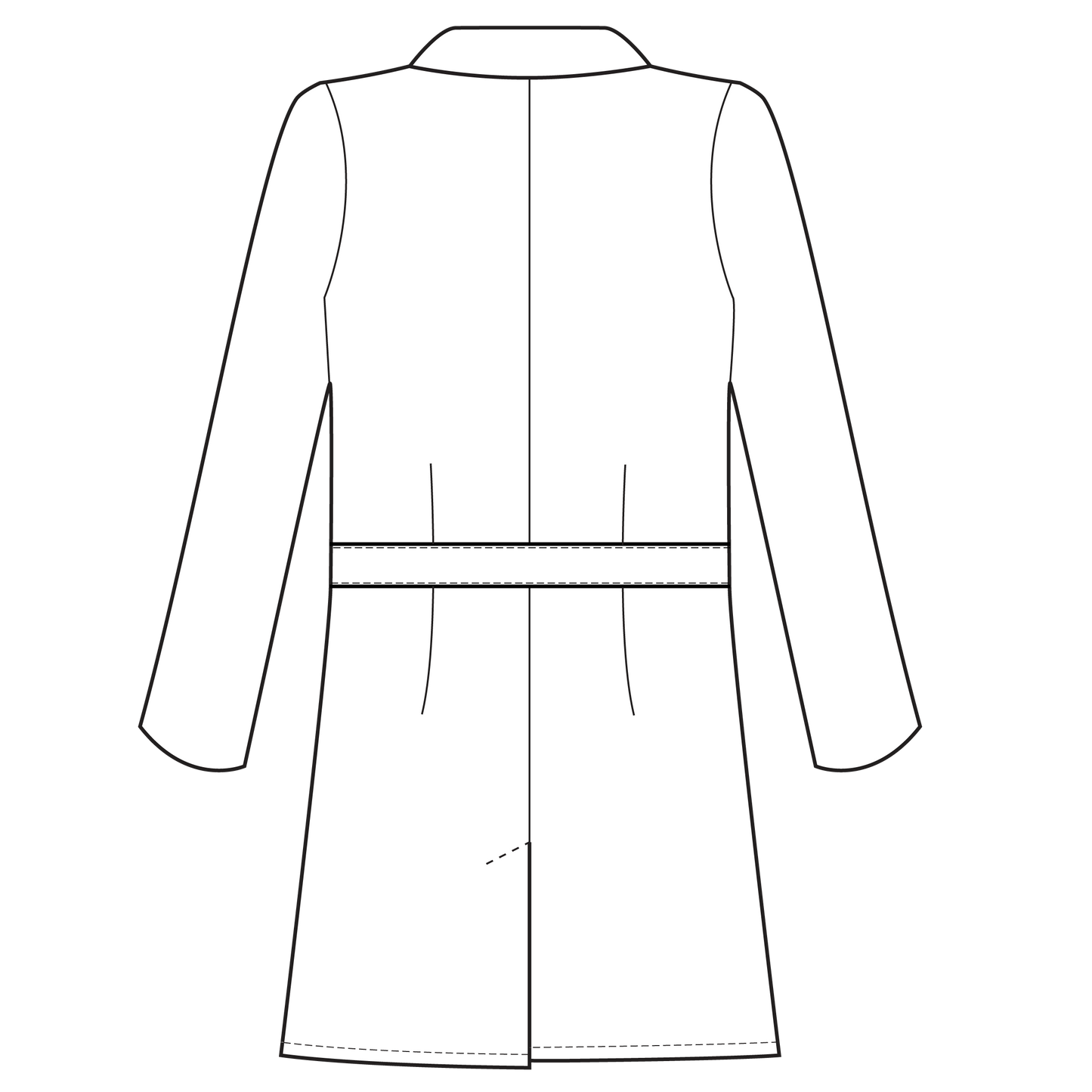 Meta Ladies 38" Cotton Knot Button iPad Coat 763