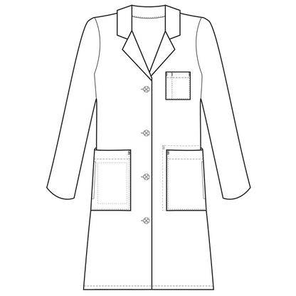 Meta Ladies 38" Cotton Knot Button iPad Coat 763