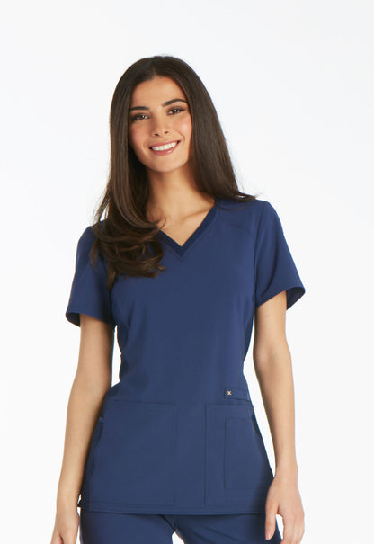 Cherokee Women's V Neck Knit Panel Scrub Top CK605