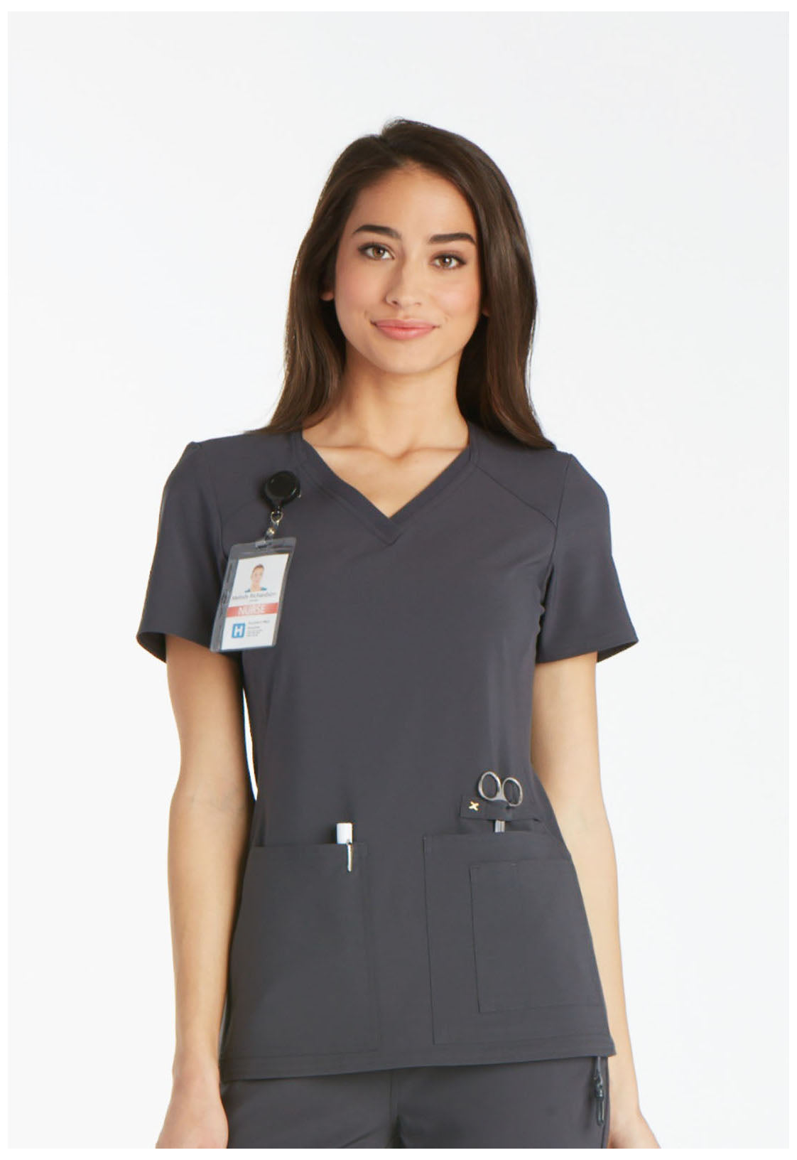 Cherokee Women's V Neck Knit Panel Scrub Top CK605