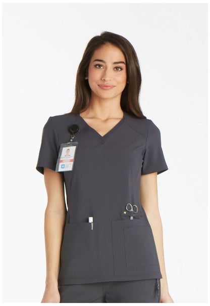 Cherokee Women's V Neck Knit Panel Scrub Top CK605