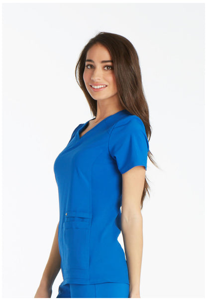 Cherokee Women's V Neck Knit Panel Scrub Top CK605