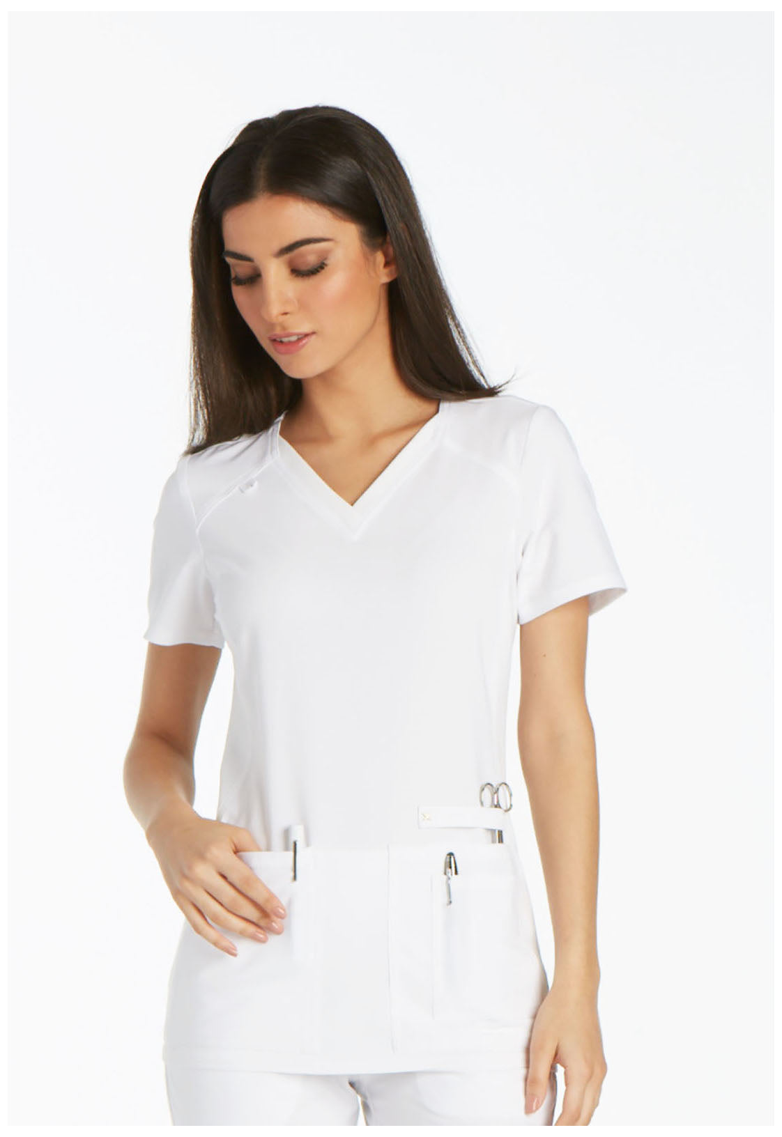 Cherokee Women's V Neck Knit Panel Scrub Top CK605