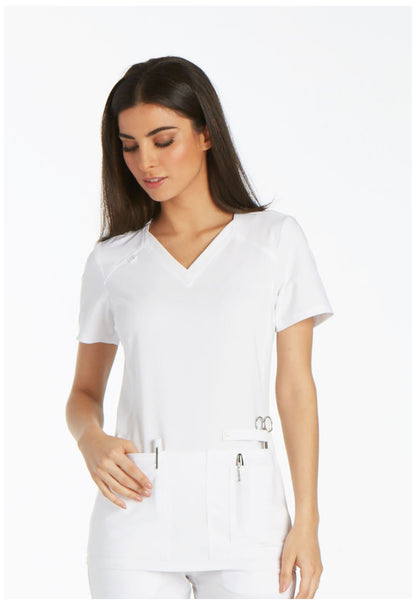Cherokee Women's V Neck Knit Panel Scrub Top CK605