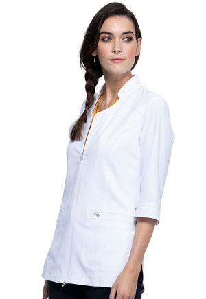 Cherokee 30" Women's Zipper Antimicrobial 3/4 Sleeve Lab Coat CK952A