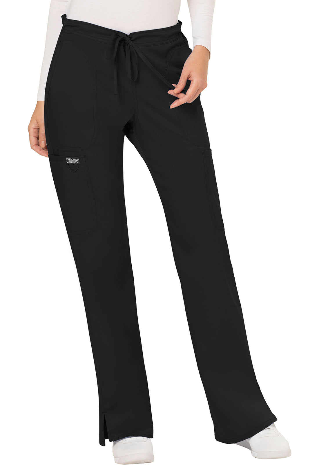 Cherokee Workwear Women's Mid-Rise Cargo Drawstring Pants WW120