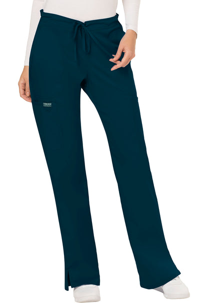 Cherokee Workwear Women's Mid-Rise Cargo Drawstring Pants WW120