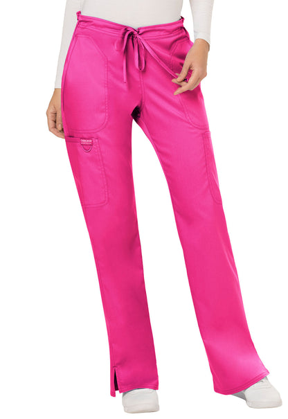 Cherokee Workwear Women's Mid-Rise Cargo Drawstring Pants WW120