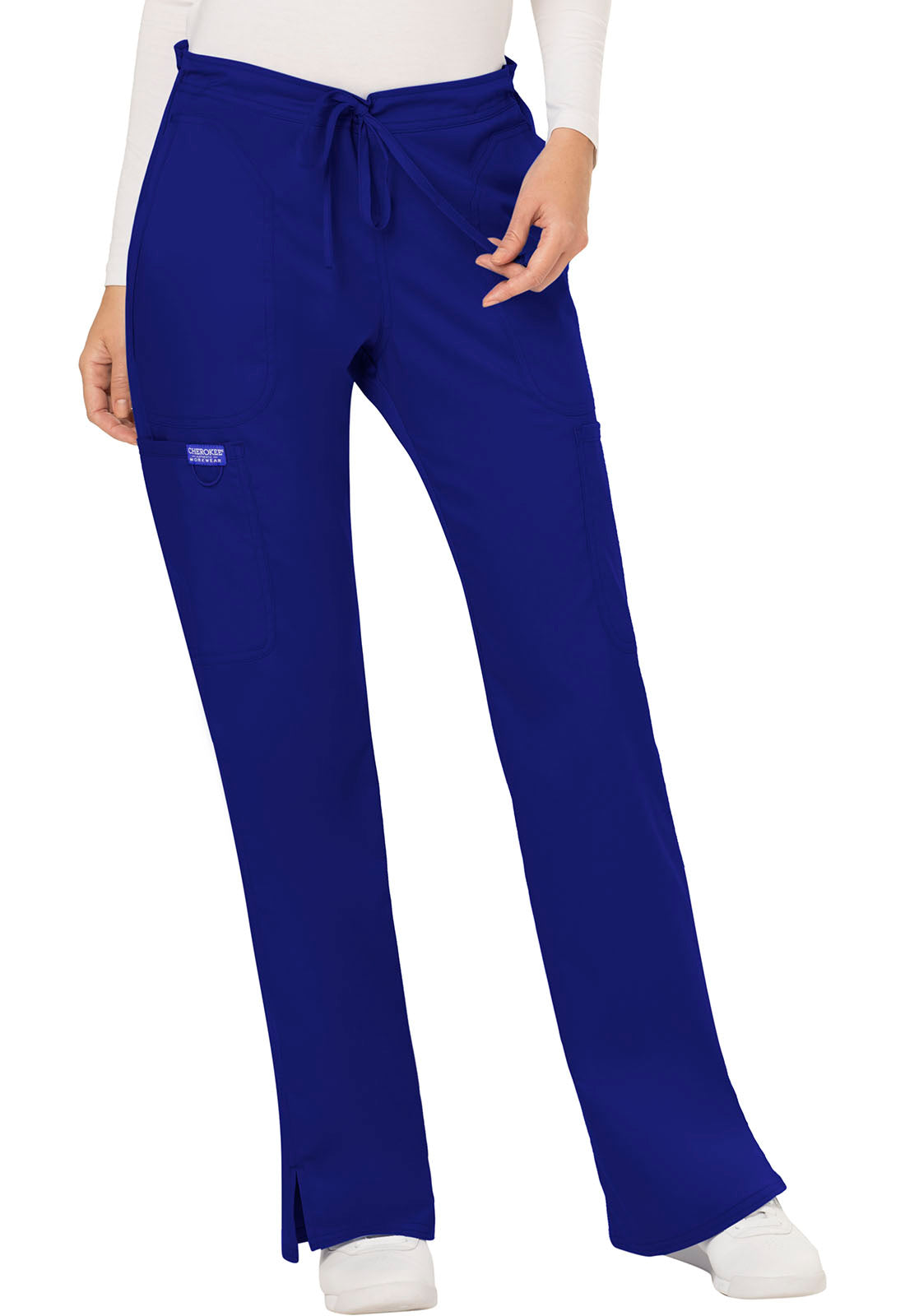Cherokee Workwear Women's Mid-Rise Cargo Drawstring Pants WW120