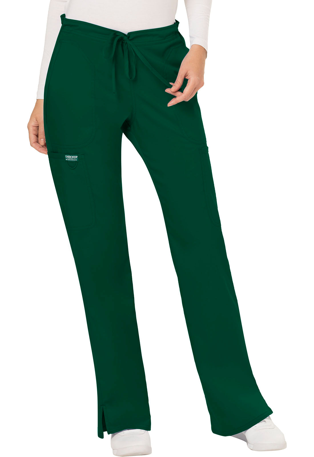 Cherokee Workwear Women's Mid-Rise Cargo Drawstring Pants WW120