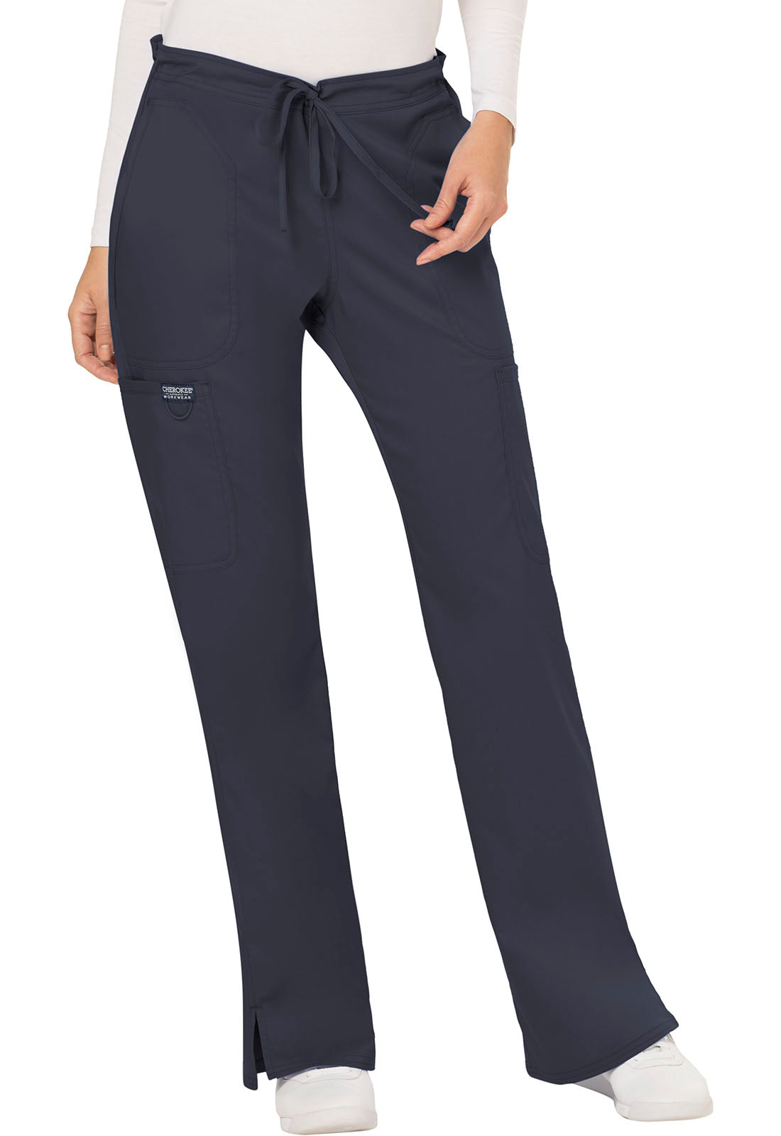 Cherokee Workwear Women's Mid-Rise Cargo Drawstring Pants WW120