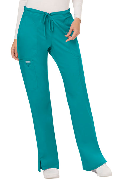Cherokee Workwear Women's Mid-Rise Cargo Drawstring Pants WW120